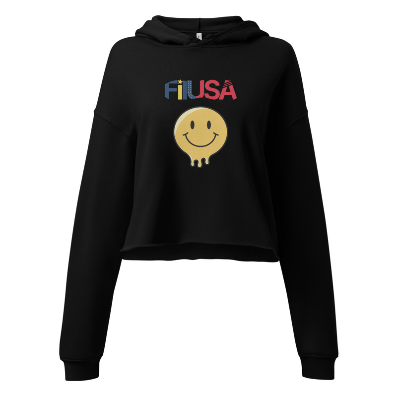 FilUSA Cropped Raw Hem Hoodie