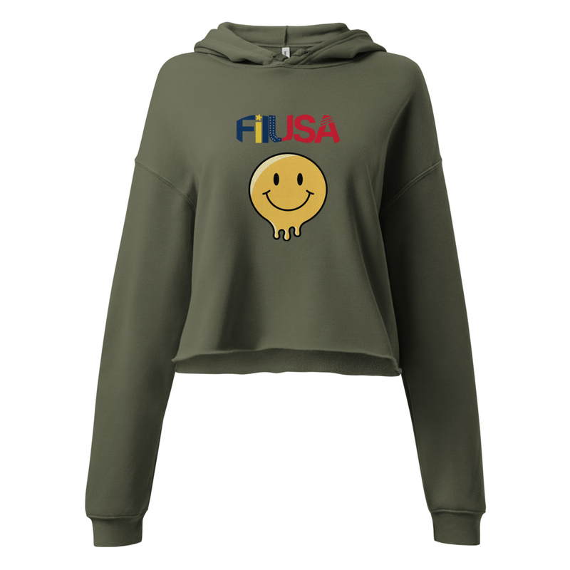 FilUSA Cropped Raw Hem Hoodie