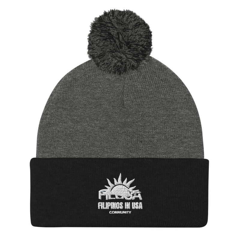 FILUSA Embroidered Pom-Pom Beanie