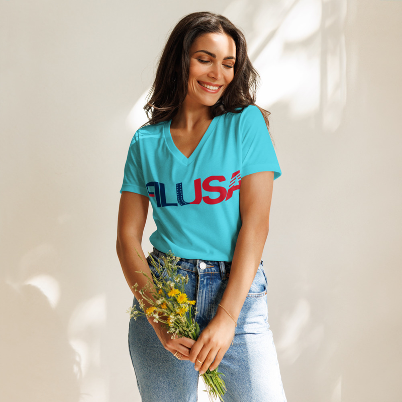 Women’s relaxed v-neck t-shirt - FILUSA