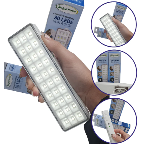 kit 40 Luminária Luz De Emergência 30 Leds