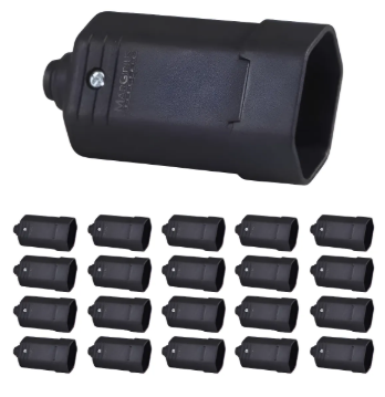 20 Tomada Plugue Fêmea 10a 2p + T Desmontável Preto 250v - Preto