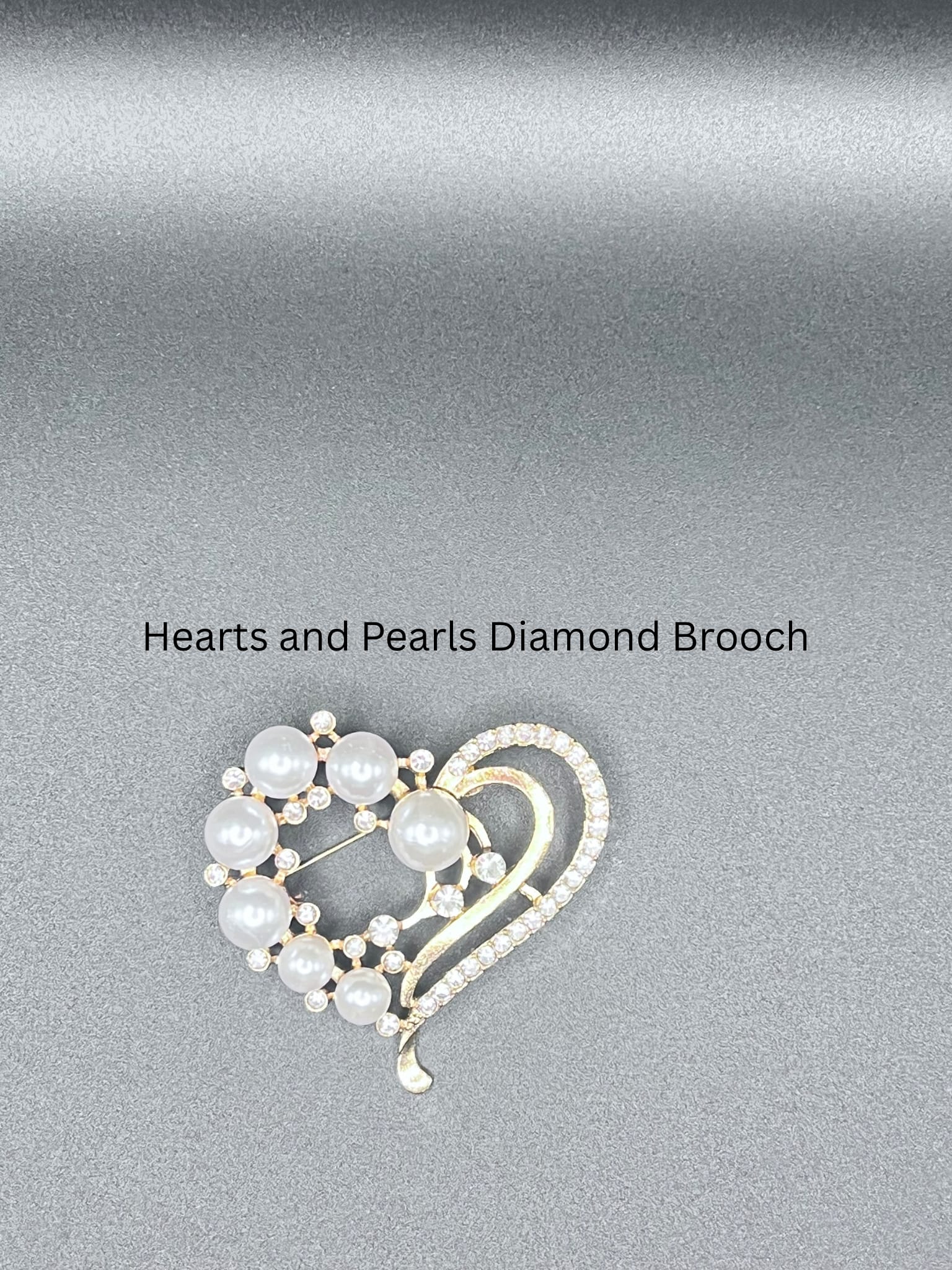 Hearts and Pearls Diamond Brooch