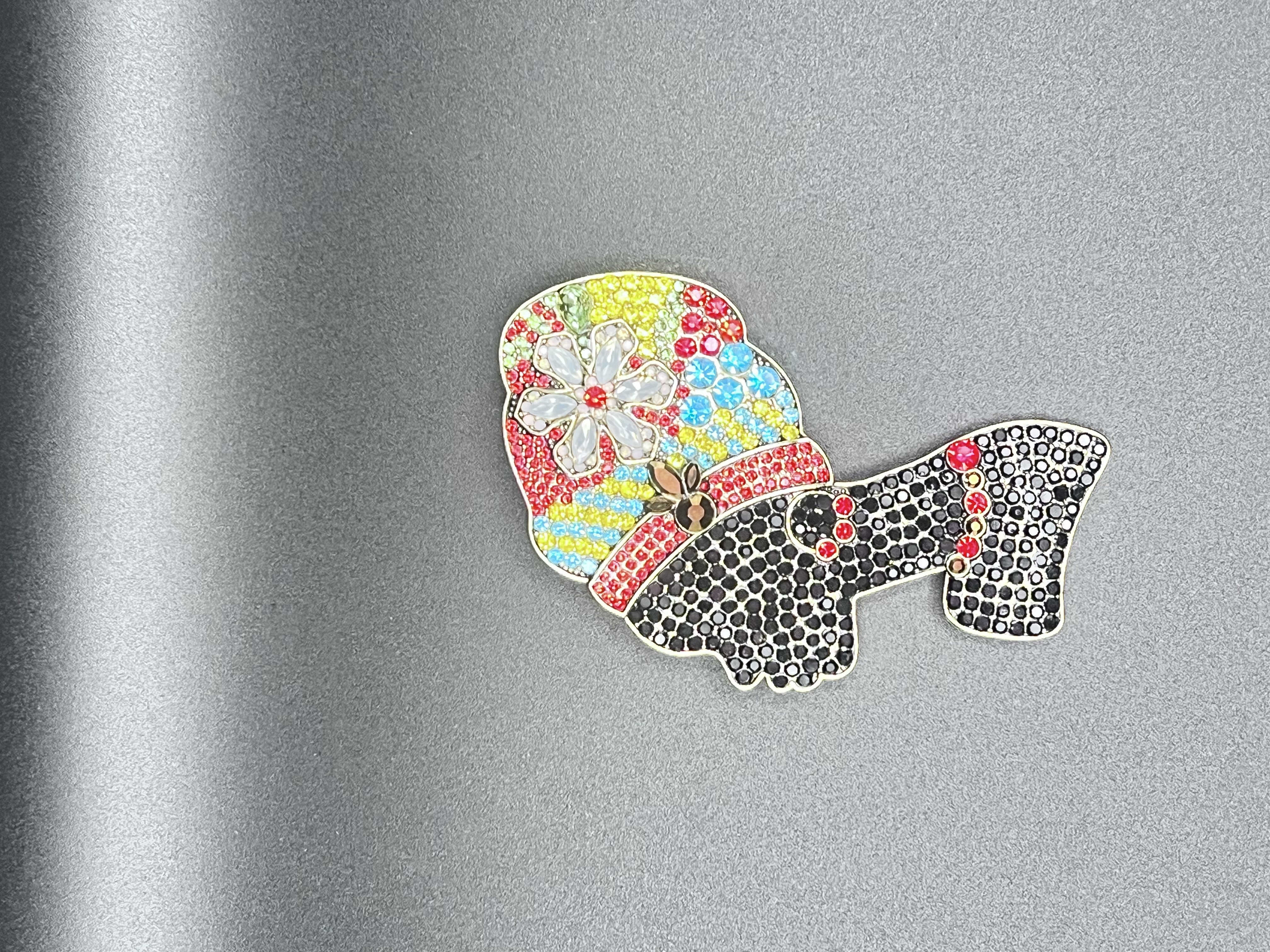 Black Queen Rhinestone Brooch