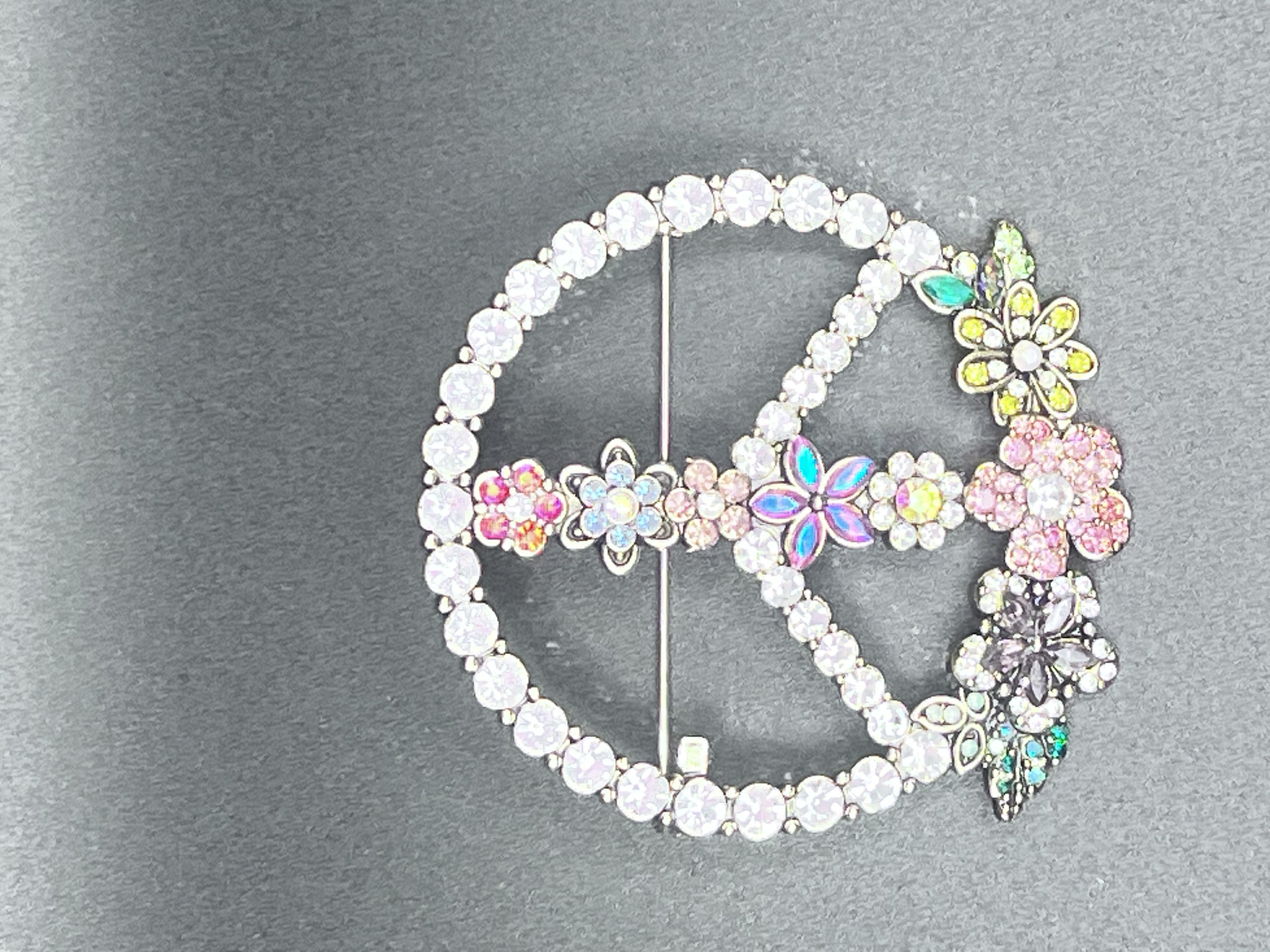 Peace in Paradise Rhinestone Brooch