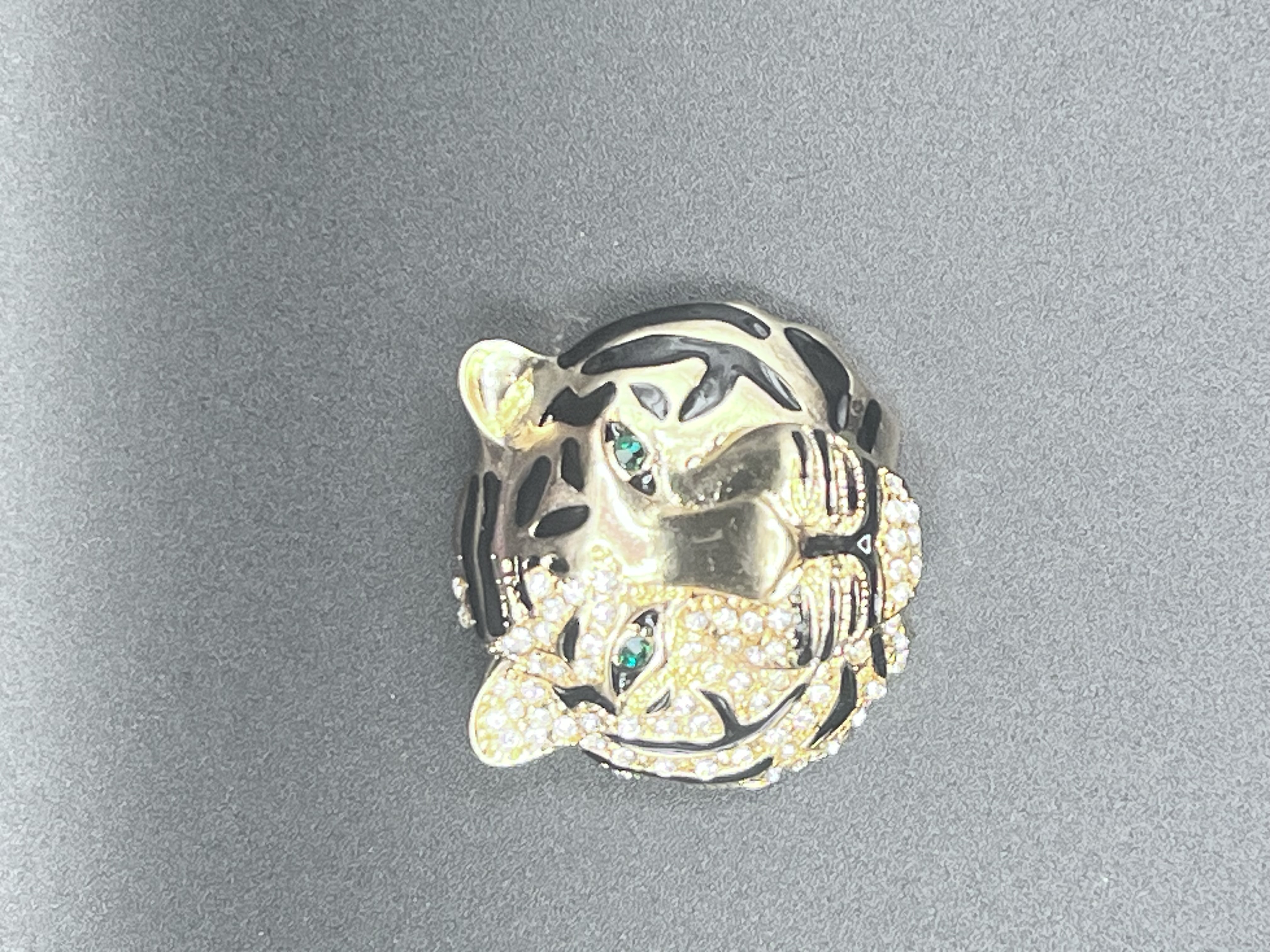 Fierce and Powerful Tiger Rhinestone Brooch 