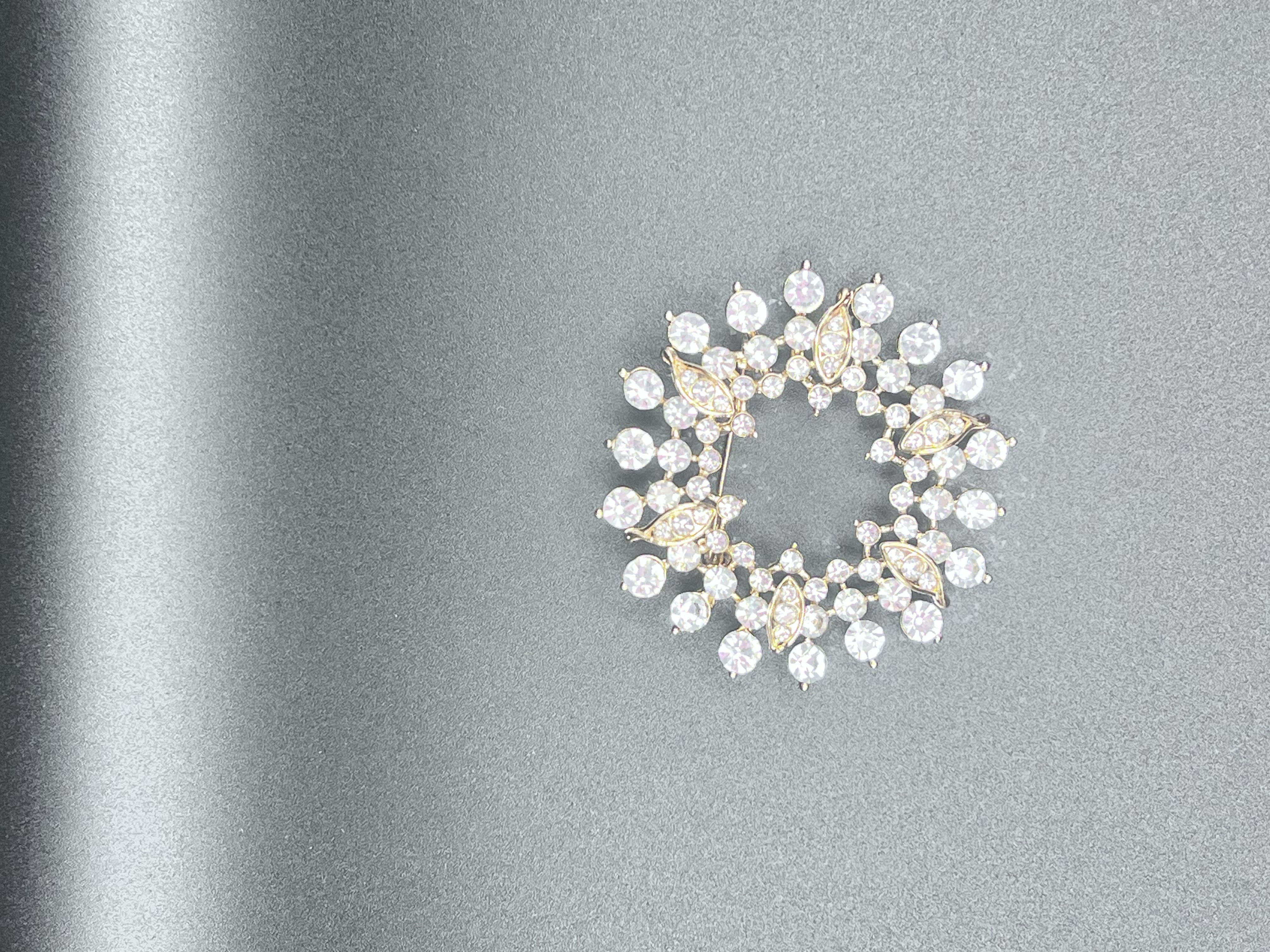 Pearls and Diamond Rhinestone Brooch