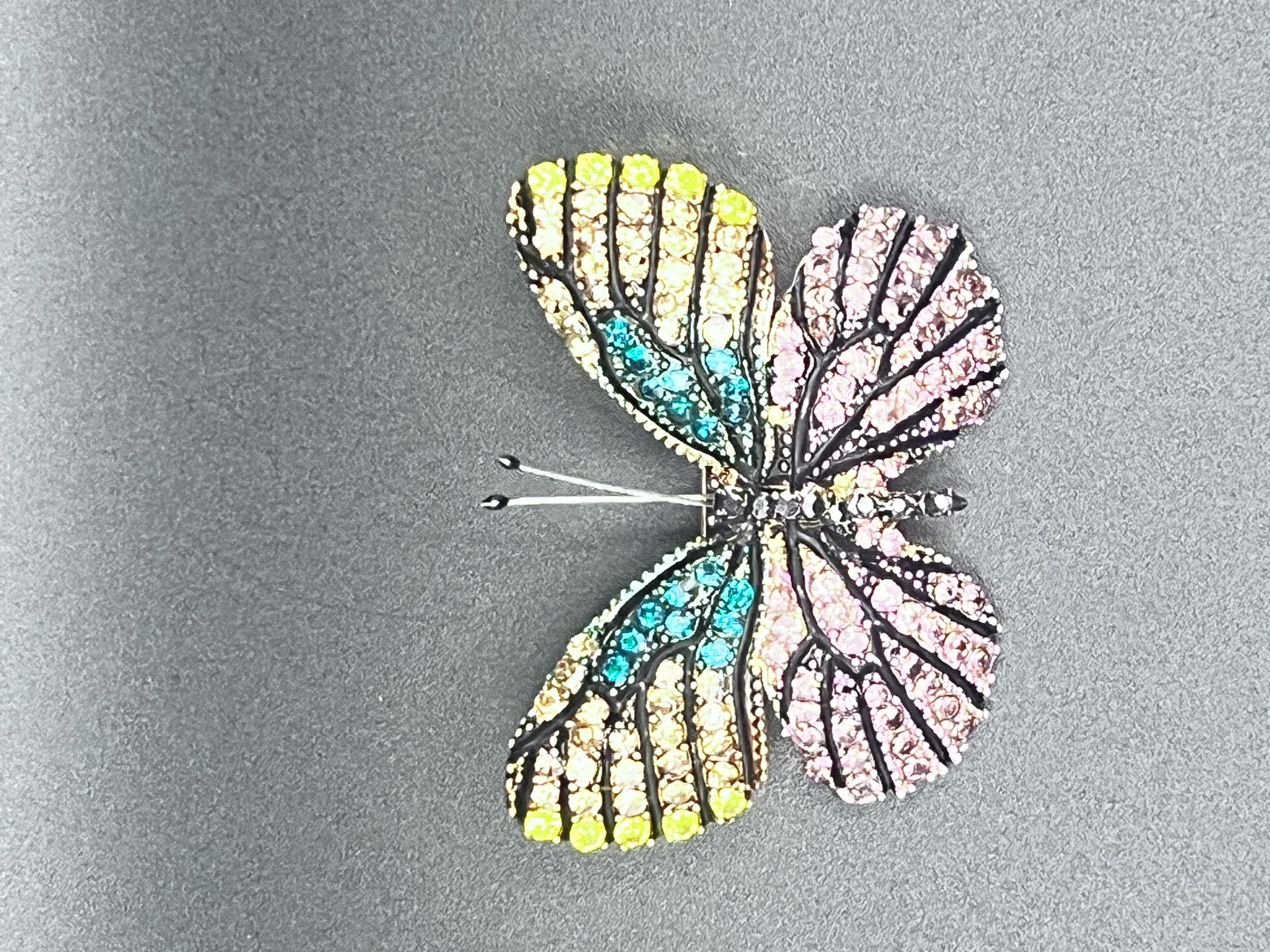 Fly High Butterfly Rhinestone Brooch
