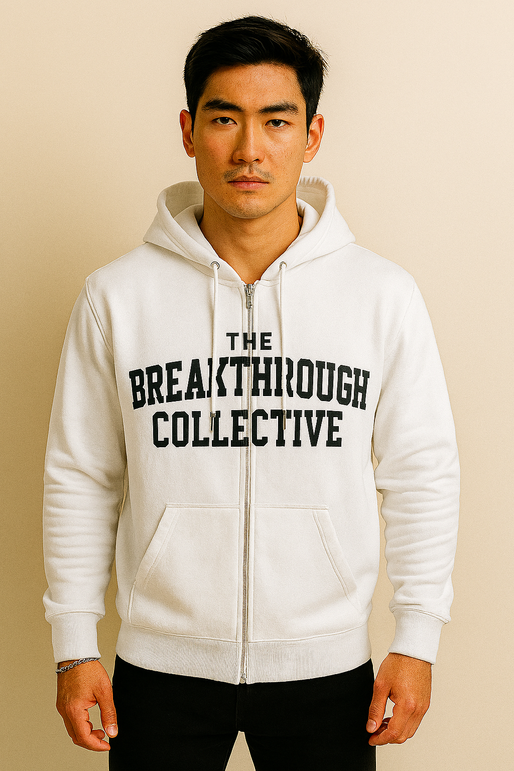Men's Breakthrough Collective Hoodie Cotton with the brand name and colors without the "THE"