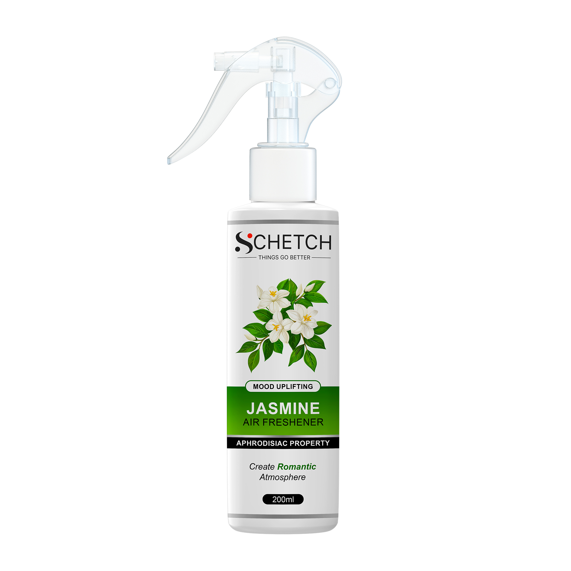 SCHETCH Air Freshener Spray | Jasmine Fragrances | Long-Lasting Odour Eliminator for Home, Hotel Rooms, Car, Toilet & Office Use - (200ml)