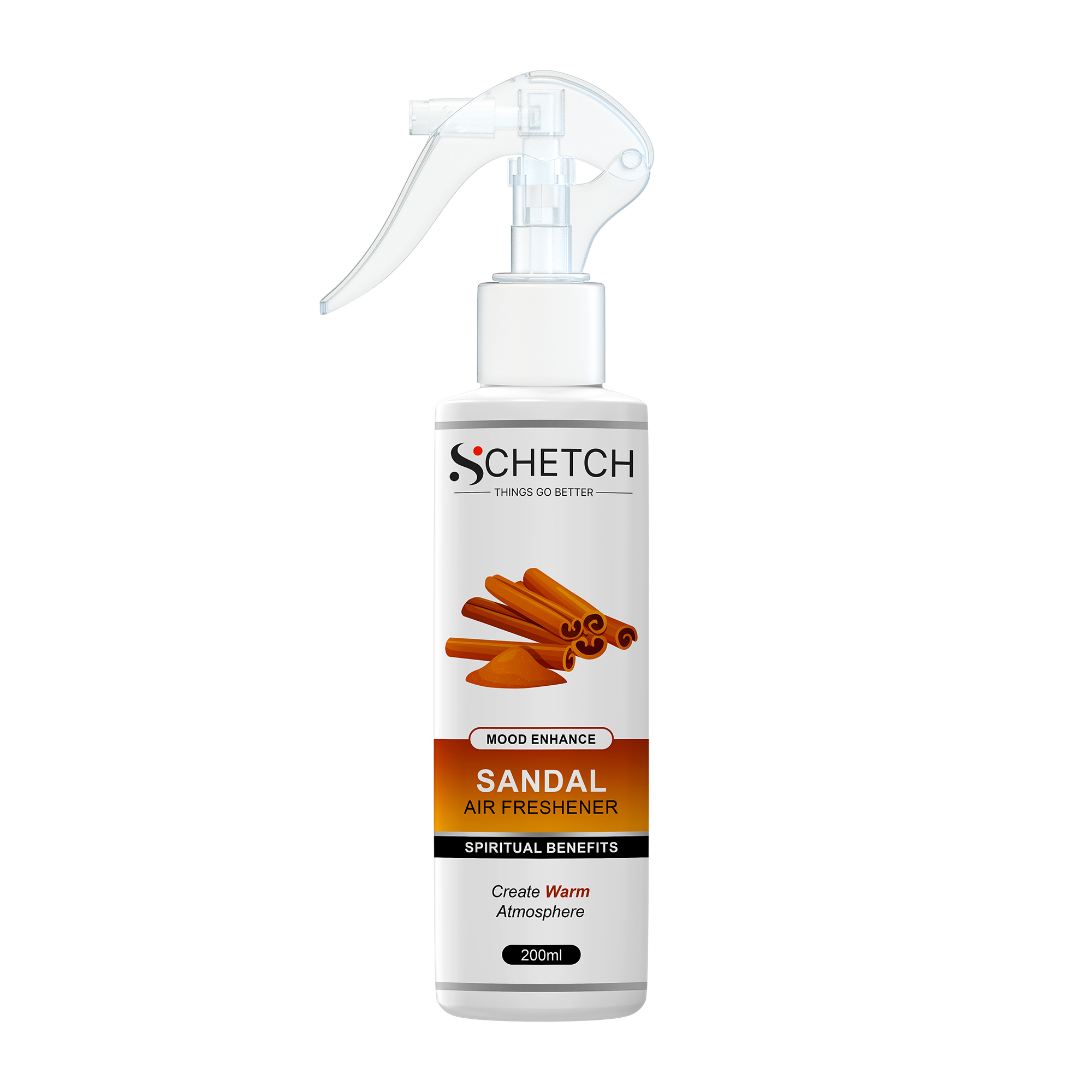 SCHETCH Air Freshener Spray | Sandal Wood Fragrances | Long-Lasting Odour Eliminator for Home, Hotel Rooms, Car, Toilet & Office Use - (200ml)