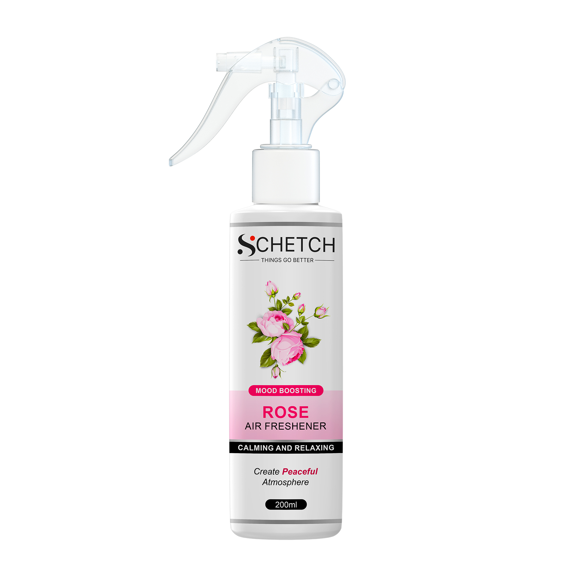 SCHETCH Air Freshener Spray | Rose Fragrances | Long-Lasting Odour Eliminator for Home, Hotel Rooms, Car, Toilet & Office Use - (200ml)