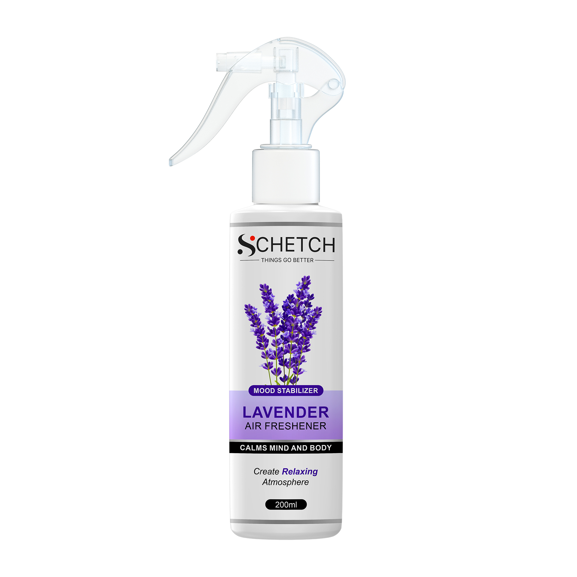 SCHETCH Air Freshener Spray | Lavender Fragrances | Long-Lasting Odour Eliminator for Home, Hotel Rooms, Car, Toilet & Office Use - (200ml)
