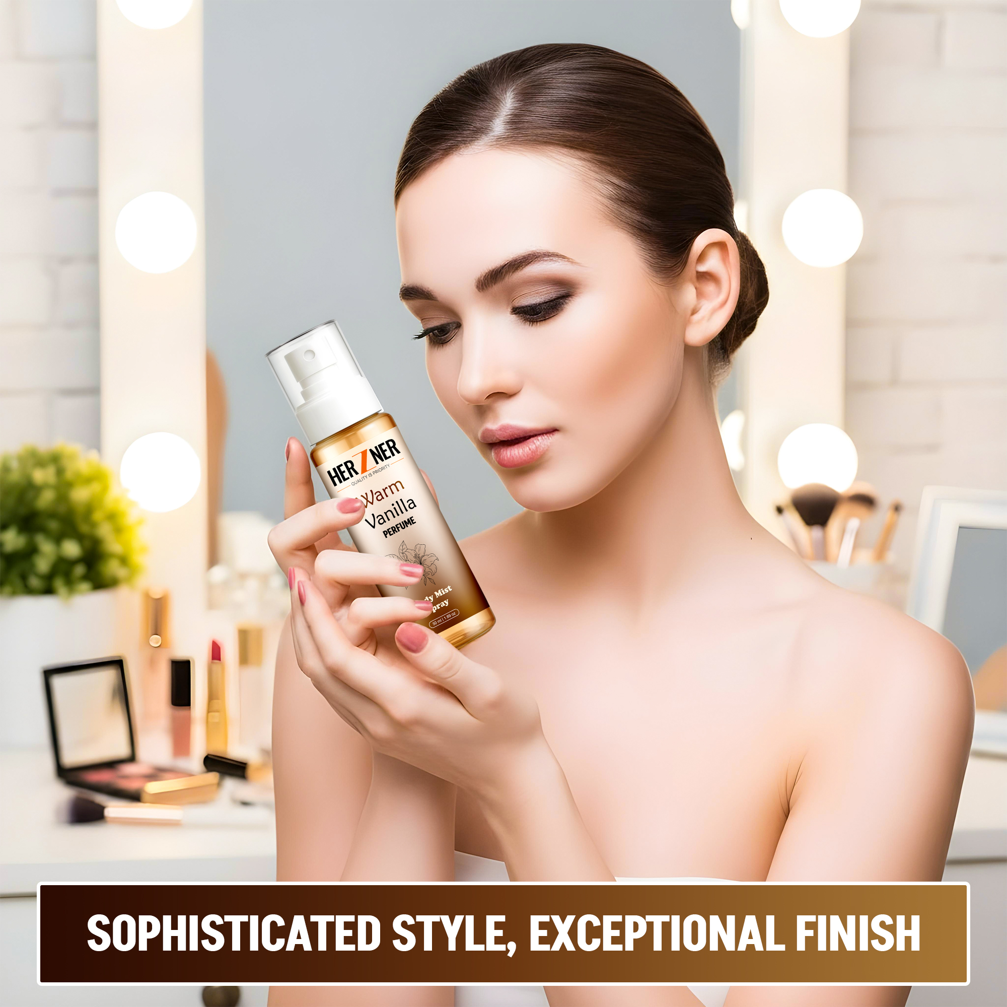 HERZNER Body Spray Mist Perfume for Refreshing Vanilla Long Lasting Fragrance, 50 ml