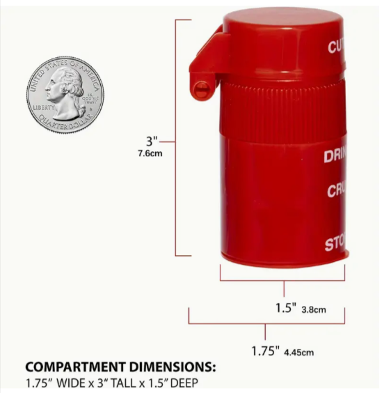 Zerkleinerer für Tabak, Cannabis und Tabletten