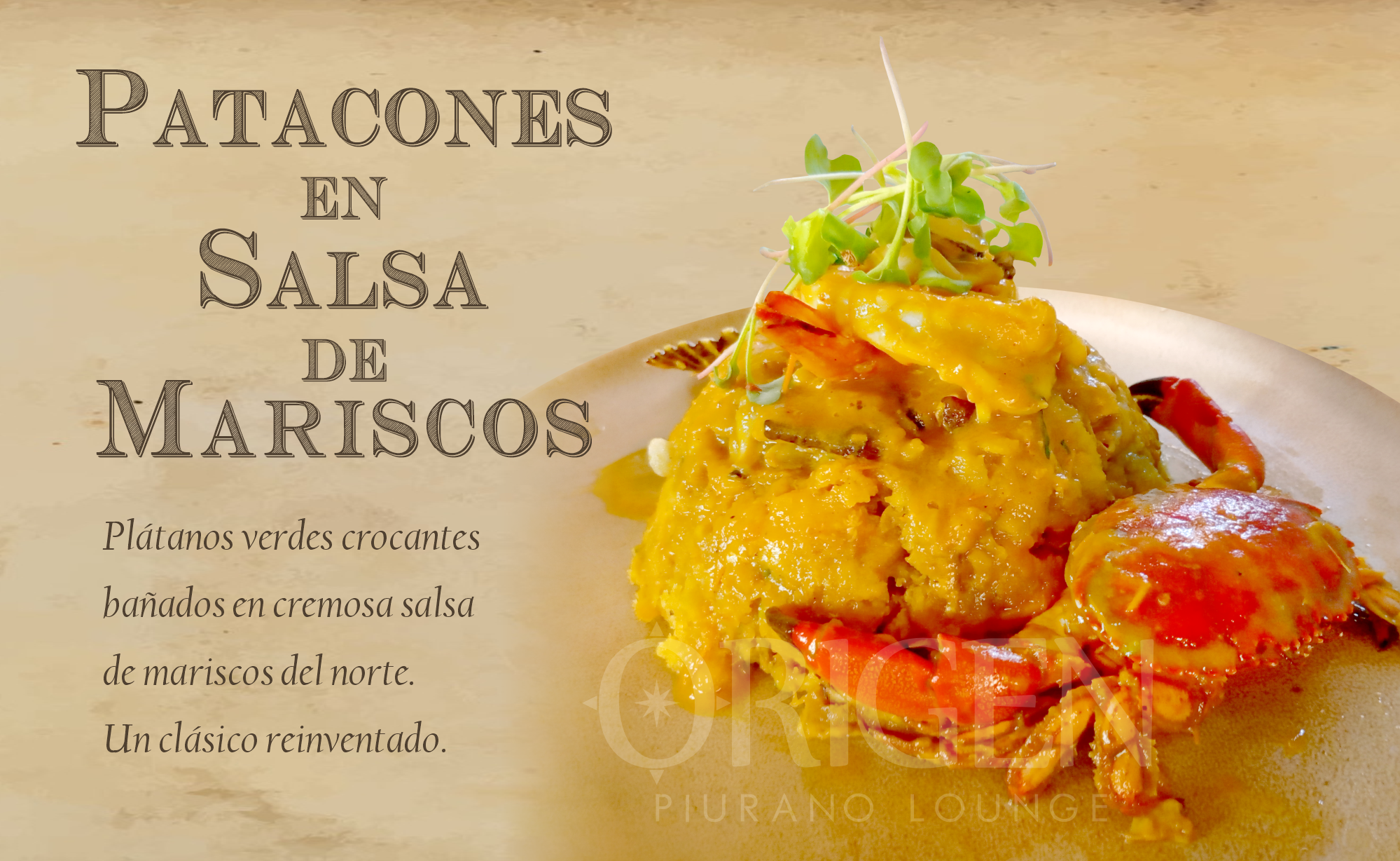 Patacones en Salsa de Mariscos