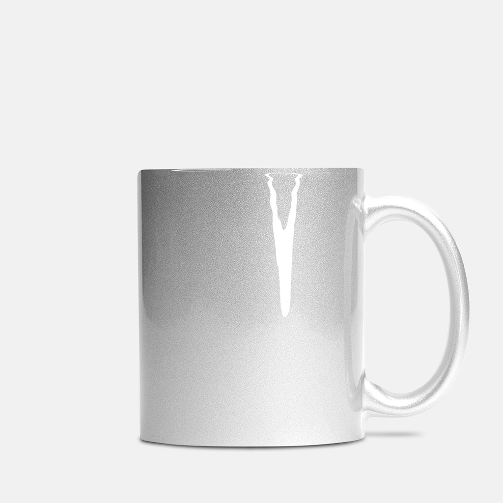 Silver Glitter Custom Mug