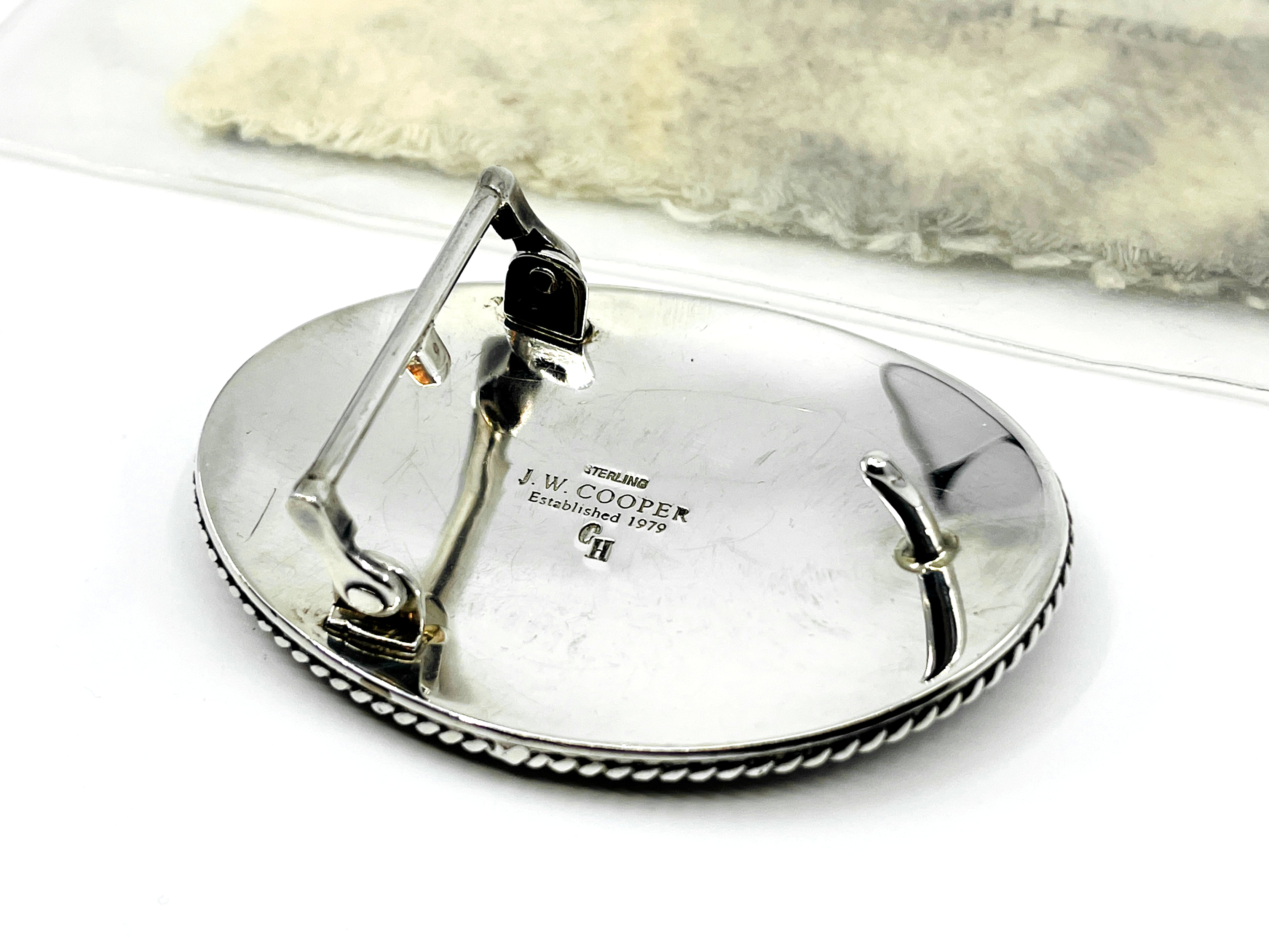 J.W. Cooper Sterling Silver Belt Buckle