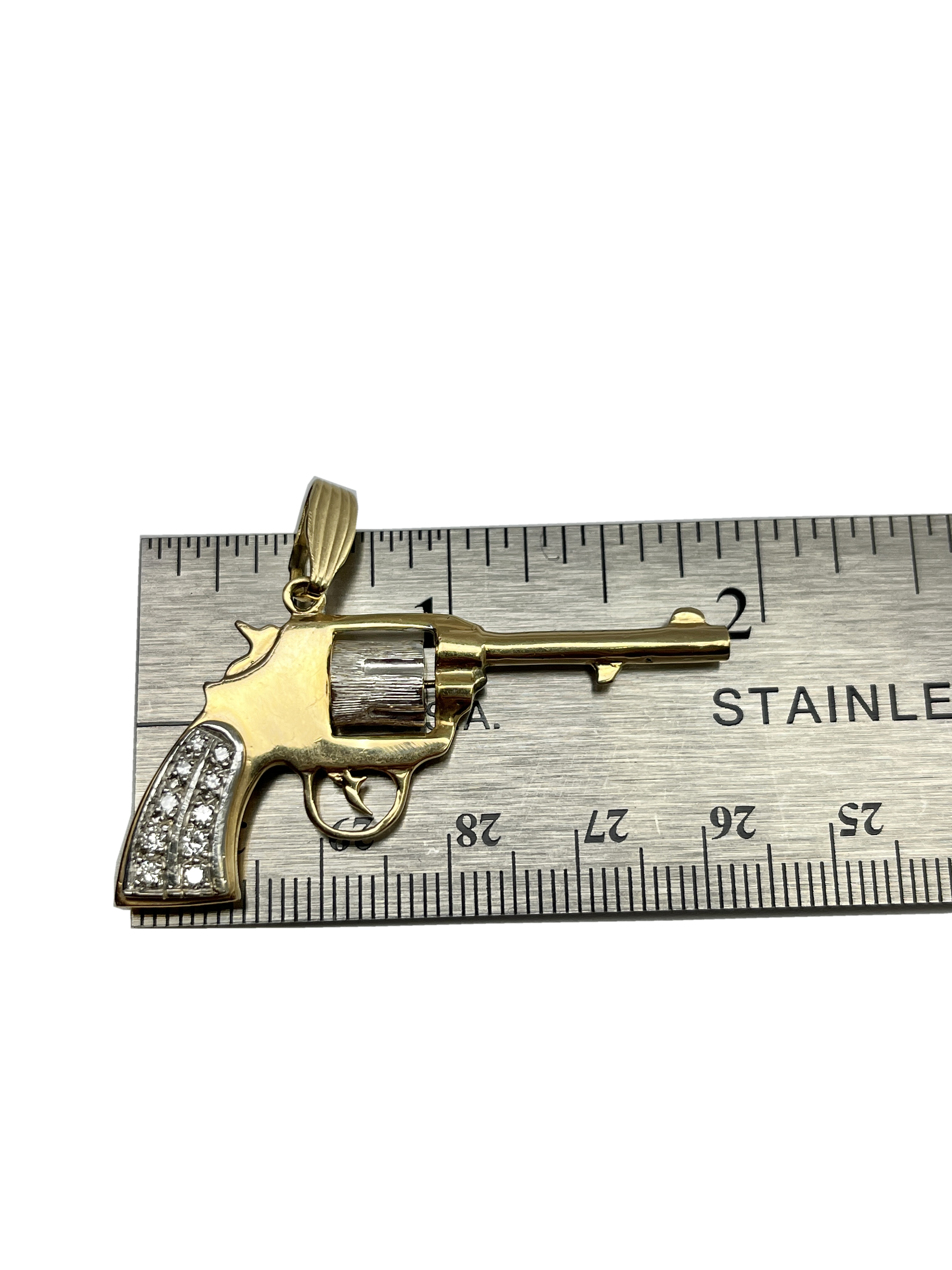 Gold Revolver Pendant