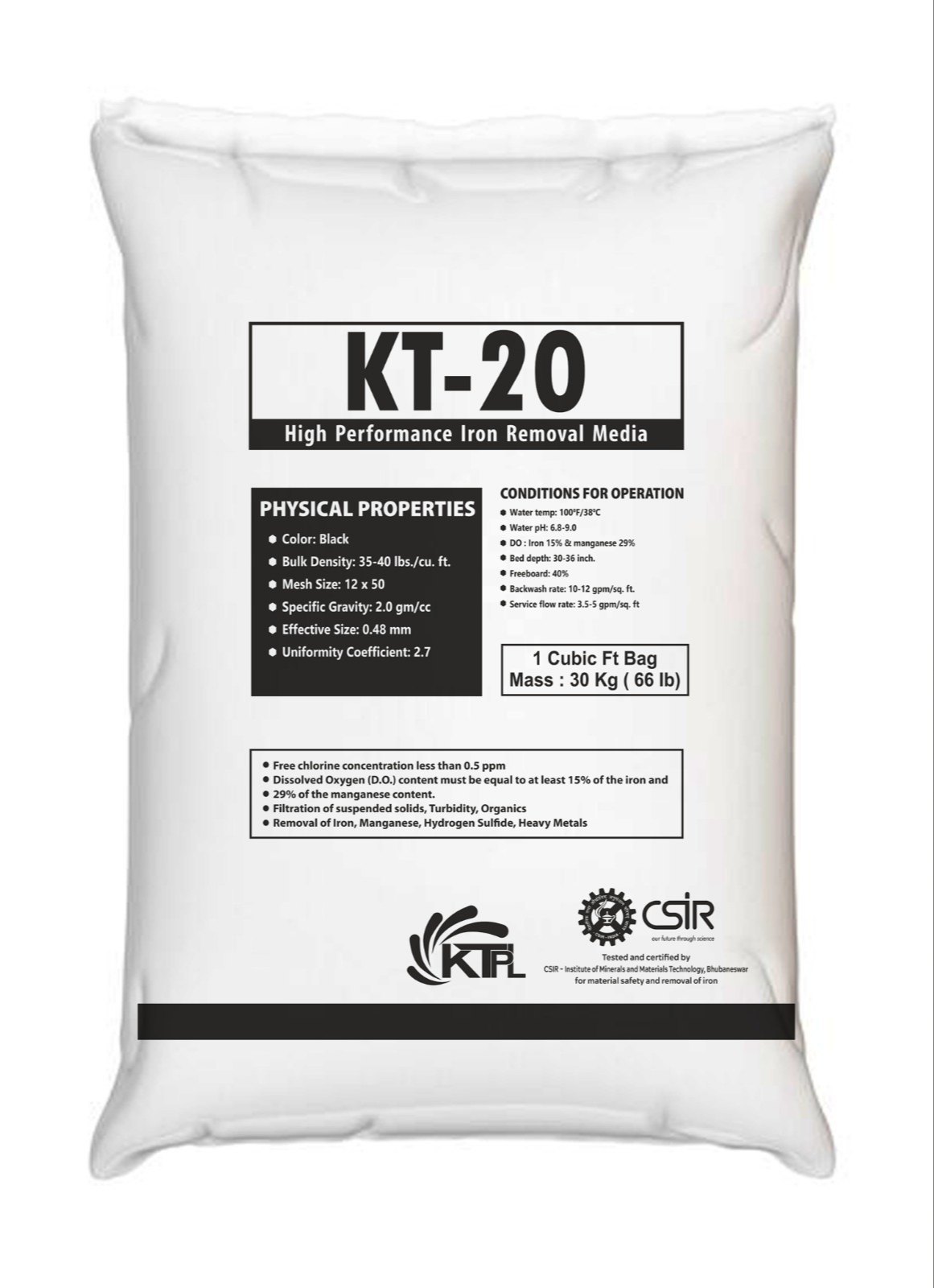 KT-20 High Performance Iron Removal Media