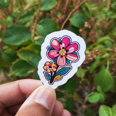 Blooming Flower Glossy Sticker