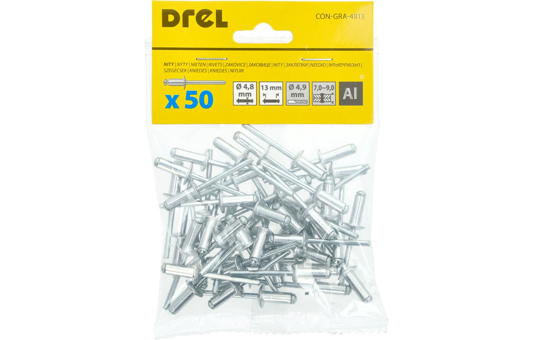 Percina alumini Drel 4.8x13 50 cope