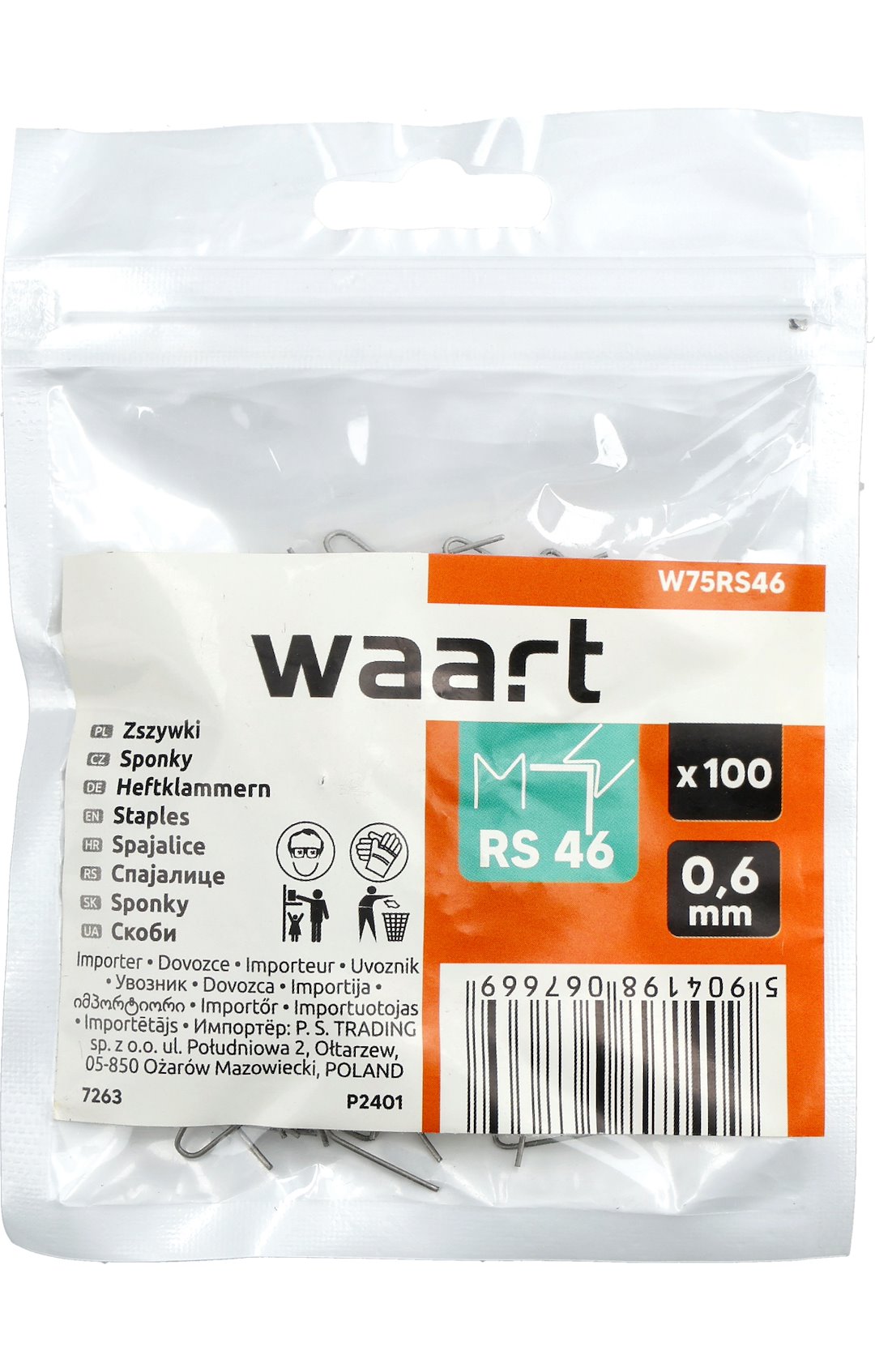 Tela per ngjitje plastike WAART tipi M 0.6mm 100 cope