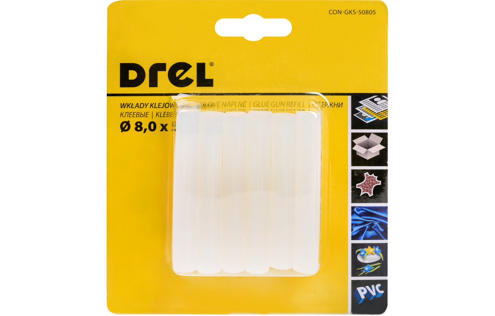 Set shufra silikoni me shkrirje Drel 8x50mm 12 cope