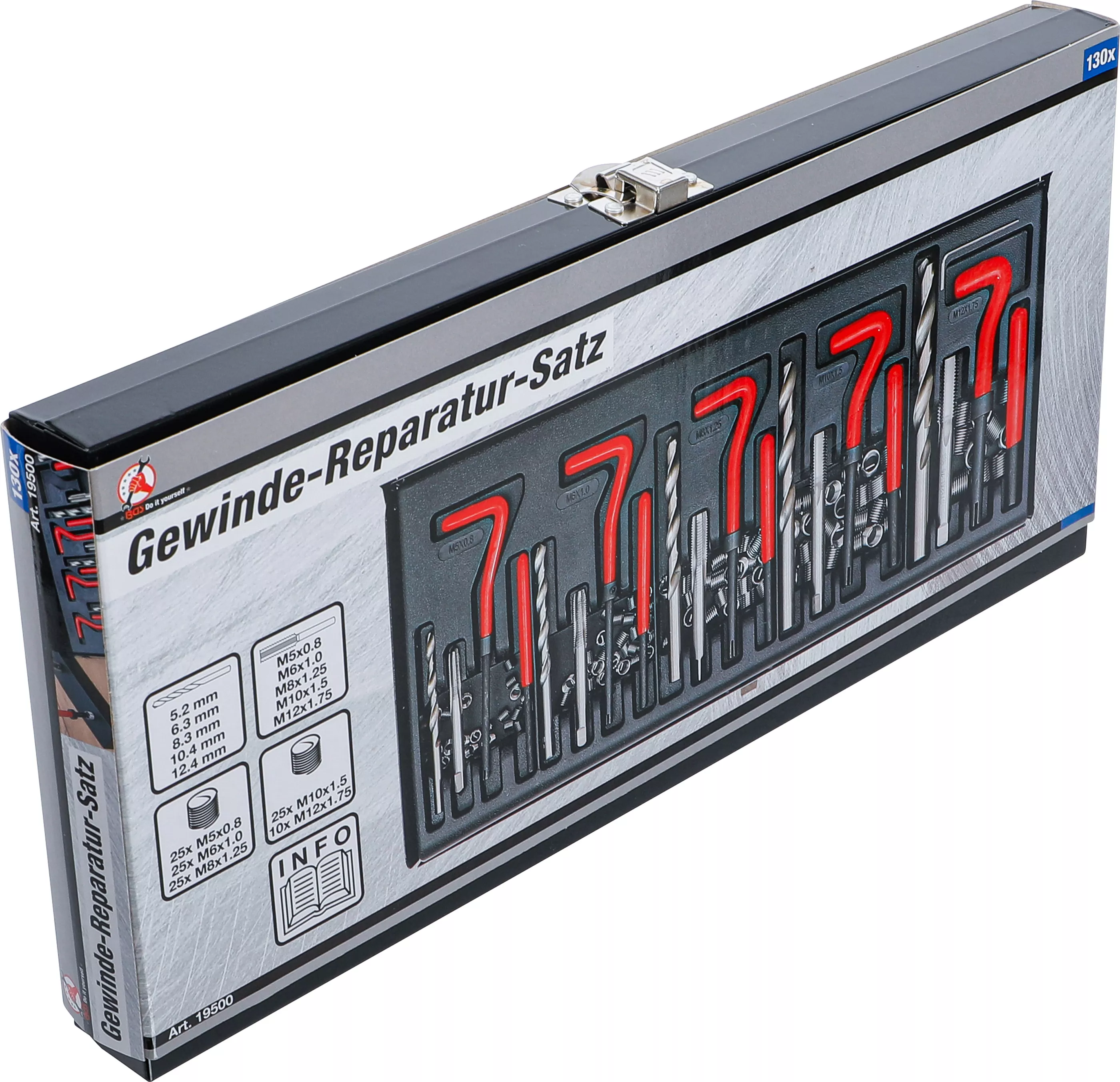 Set per riparim filetash BGS M5-M12 130 cope