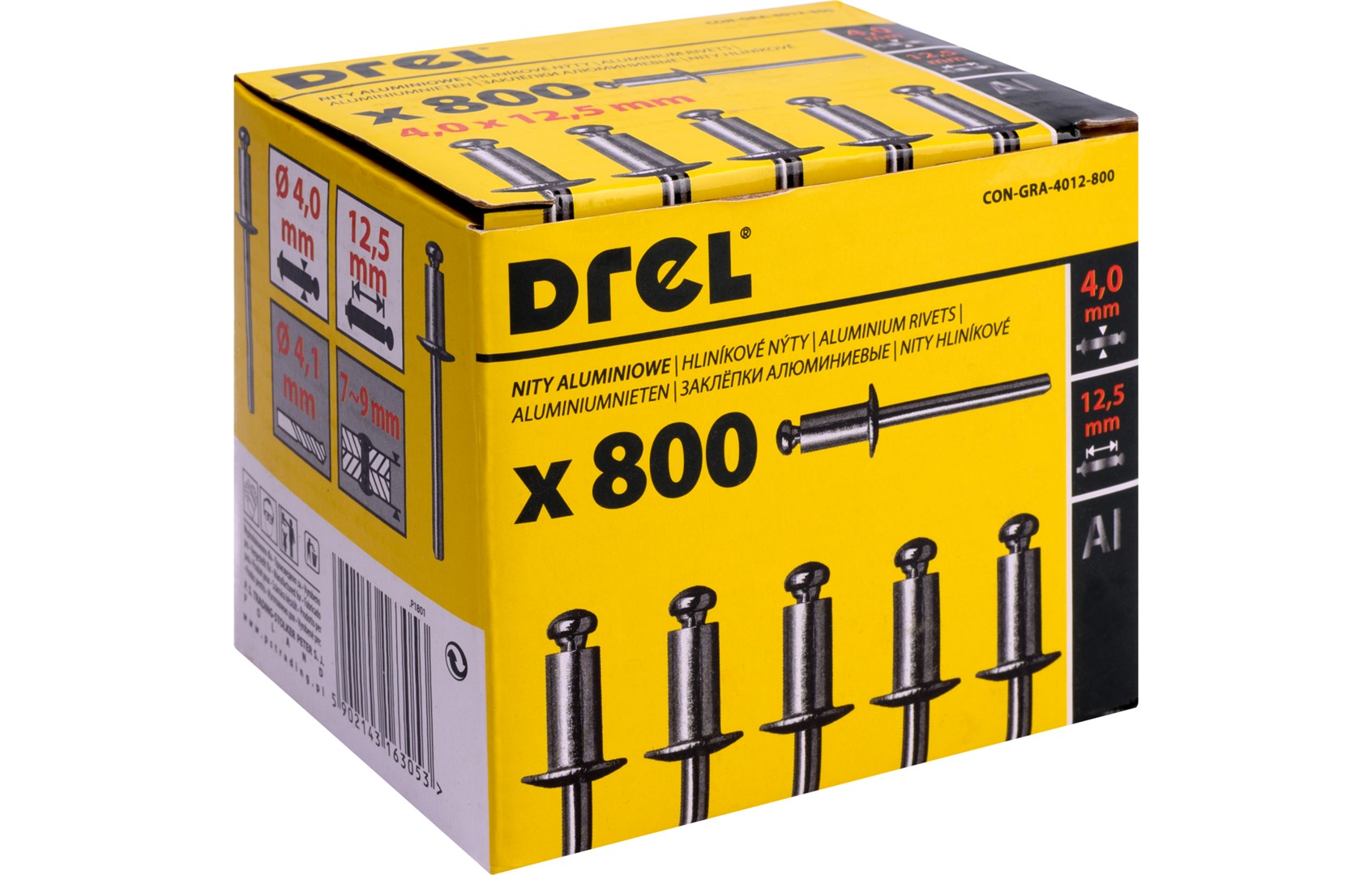 Percina alumini Drel 4x12.5 800 cope