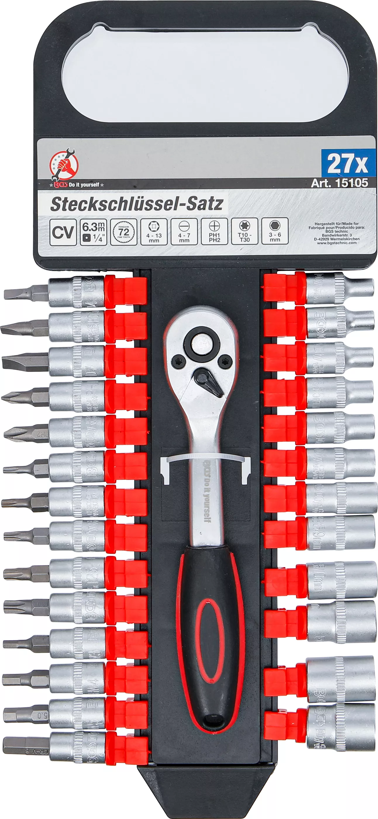 Set kriketi BGS 1/4 4-13mm 27 cope