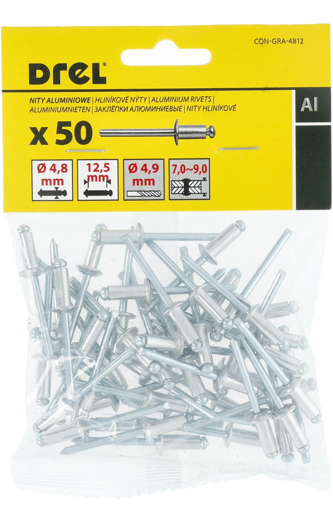 Percina alumini Drel 4.8x12.5 50 cope