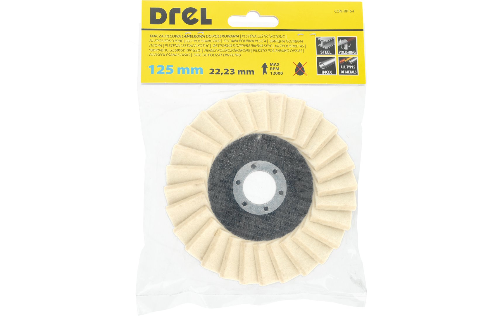 Disk lucidimi me fleta Drel 125x22.23x5mm