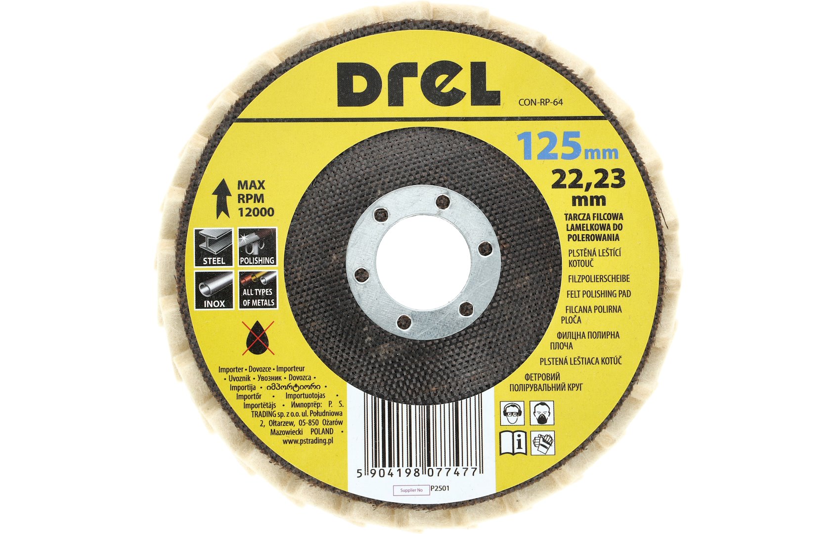 Disk lucidimi me fleta Drel 125x22.23x5mm