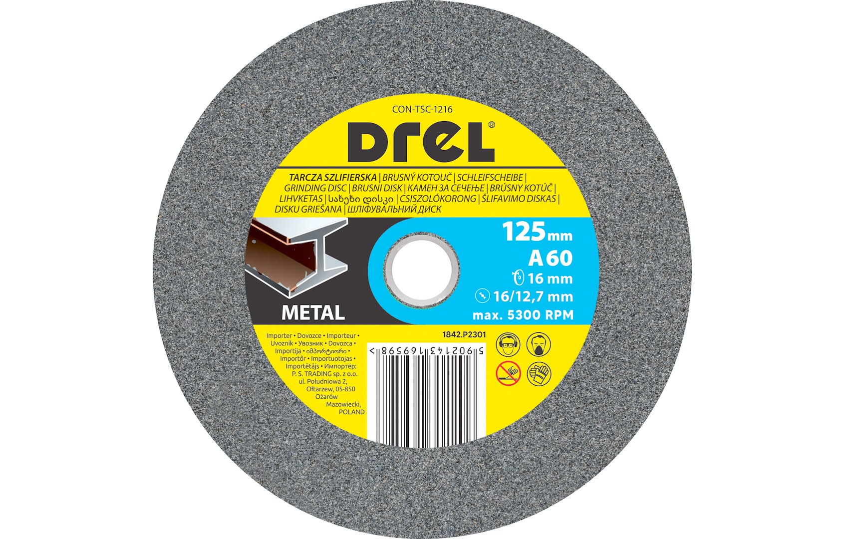 Gur zmeril Drel 125x16x16 P60