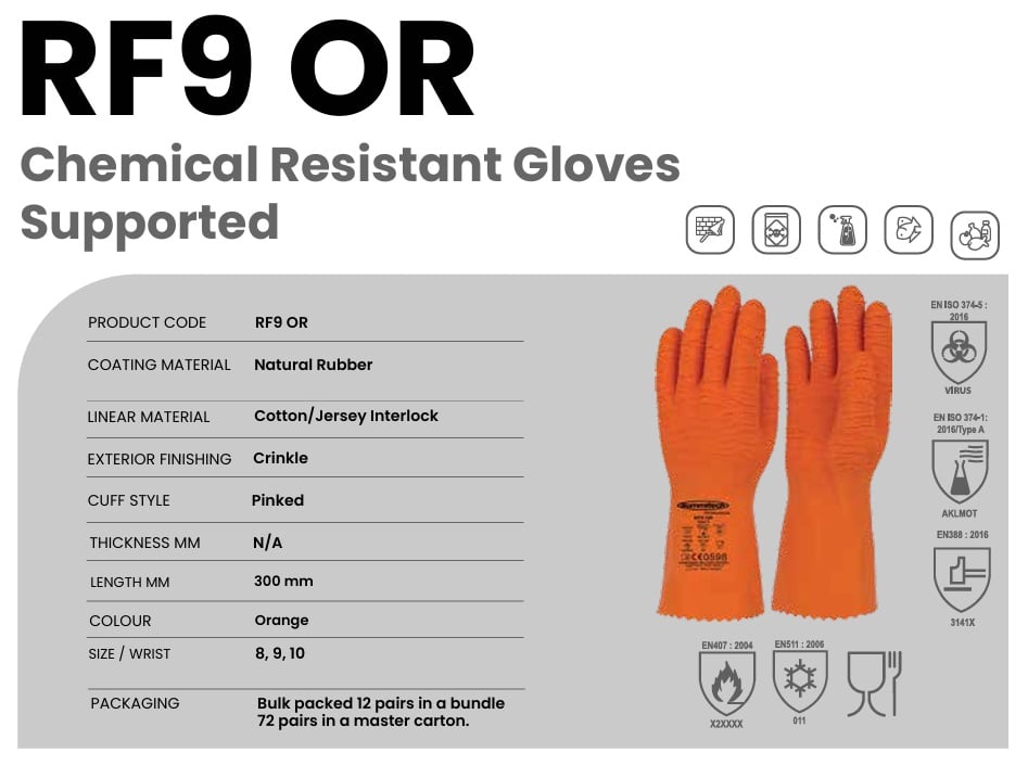 Sarung Tangan Kimia RF9 OR - Summitech Professional