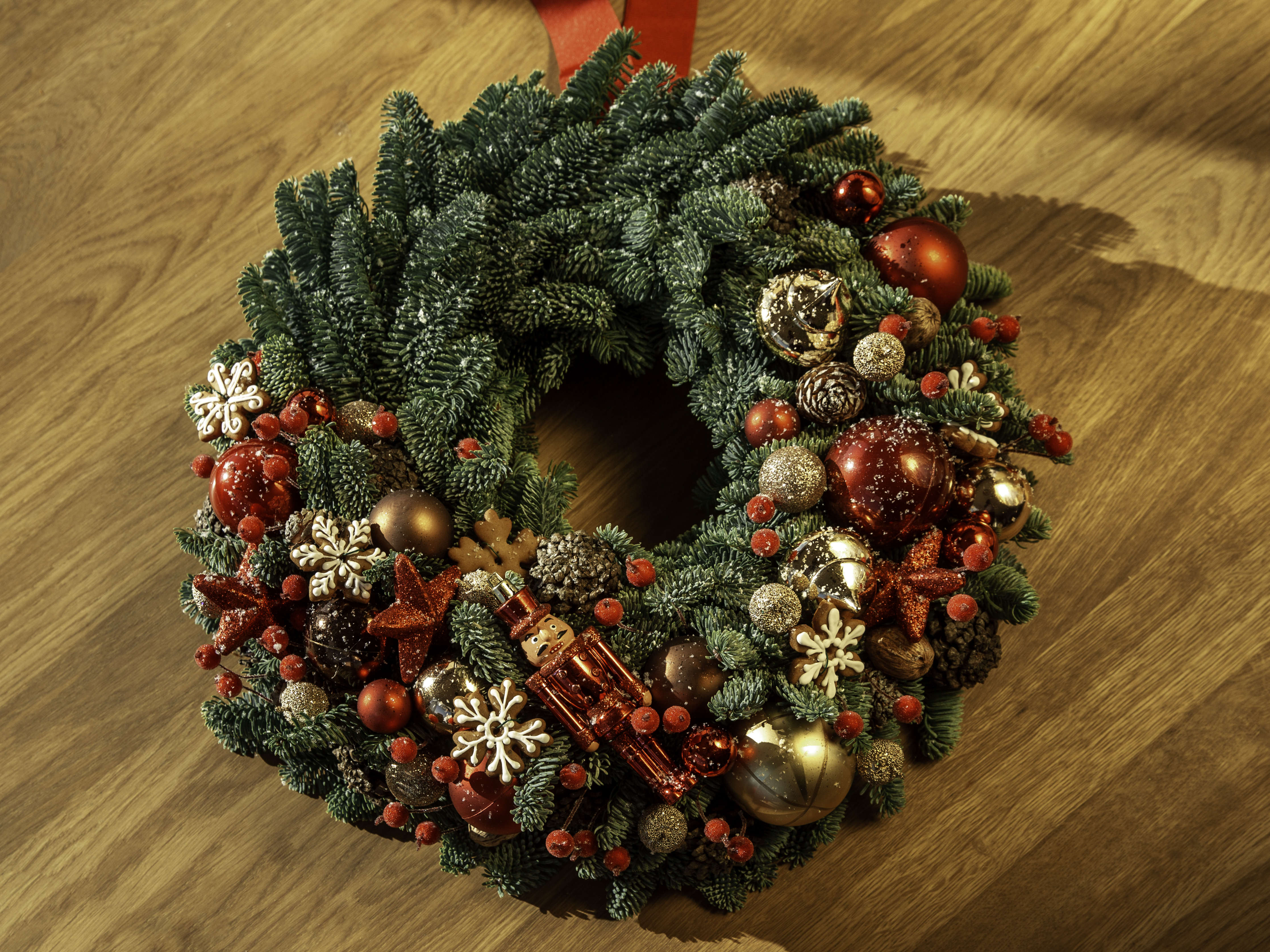 Raudono Kalėdinio vainiko gamybos rinkinys + VIDEO pamoka