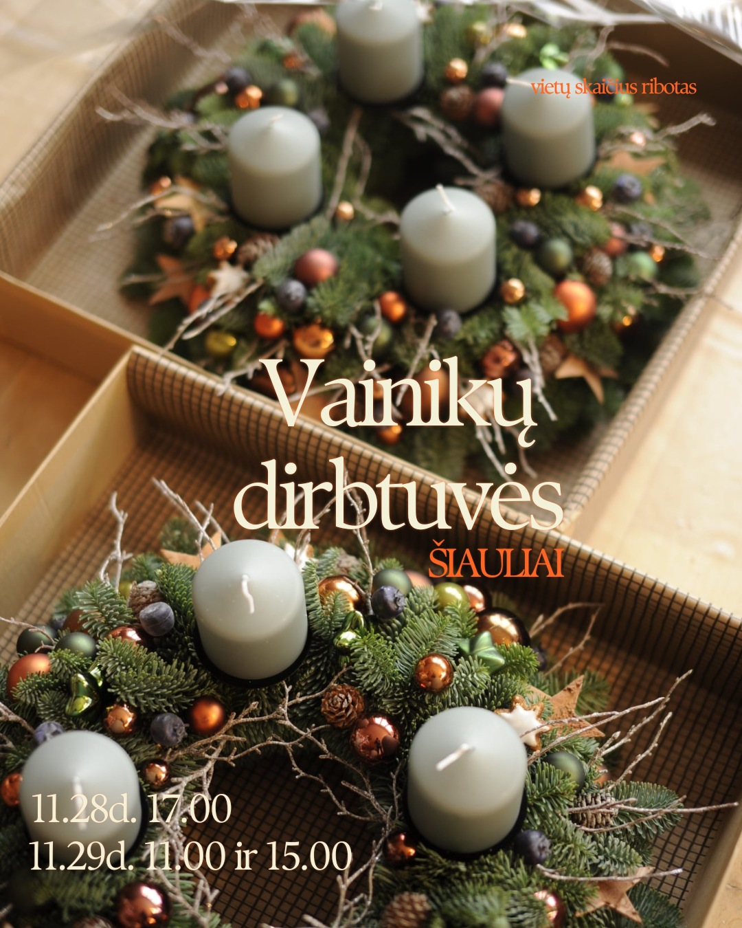 Mokestis už advento vainikų dirbtuvės lapkričio mėnesį