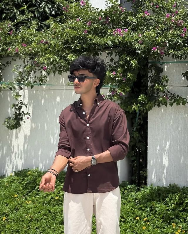 Men's Dark Brown Casual Shirt