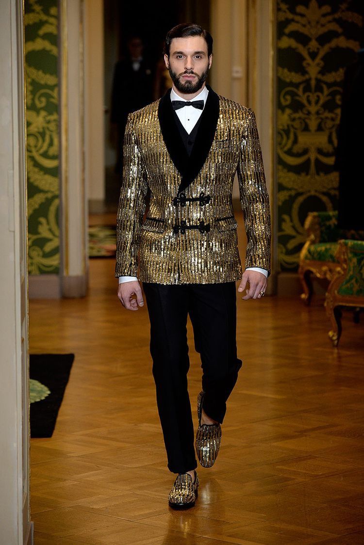 Gold Sequin Tuxedo Jacket