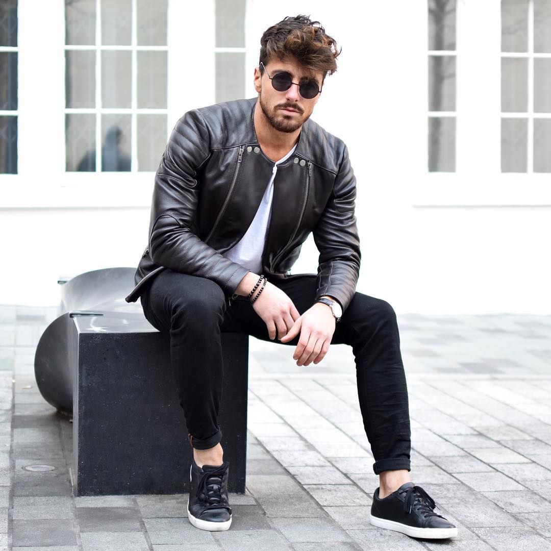 Men's Black Leather Jacket