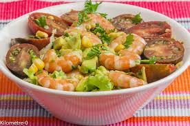 Salade de crevettes fraîches et d'avocat