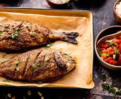 Poisson entier grillé Avec attiéké