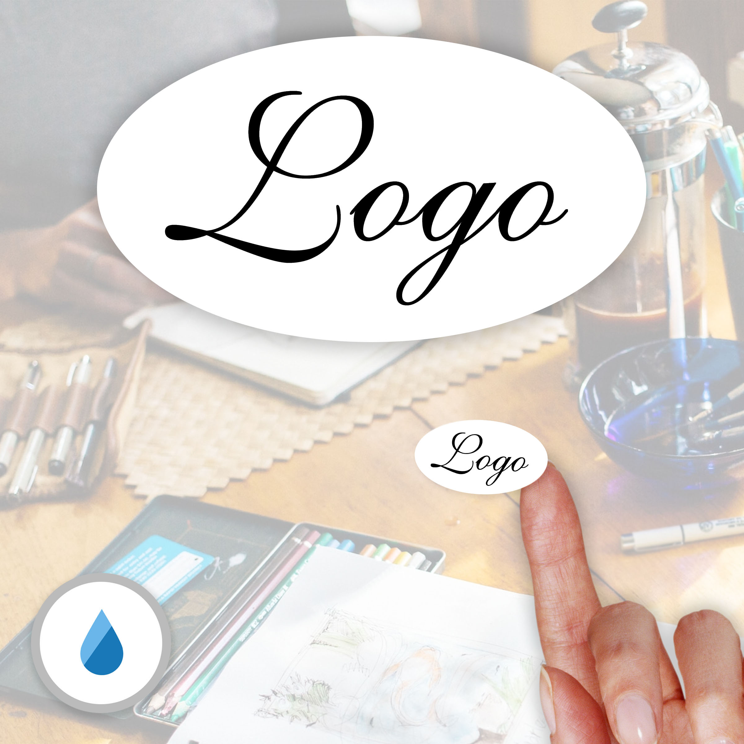 Etichette adesive in poliestere impermeabile 36x20 mm (Ovali)