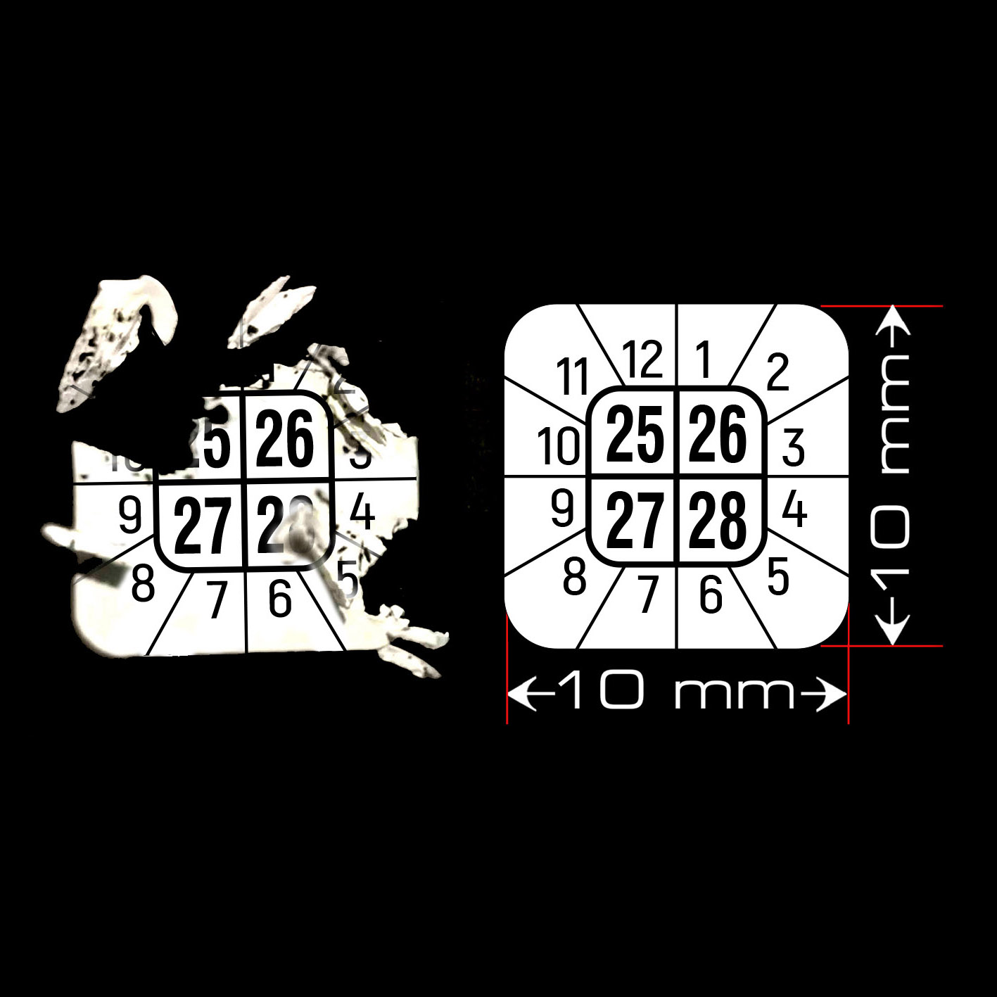 Sigilli adesivi antimanomissione in vinile ultra distruttibile 10x10 mm