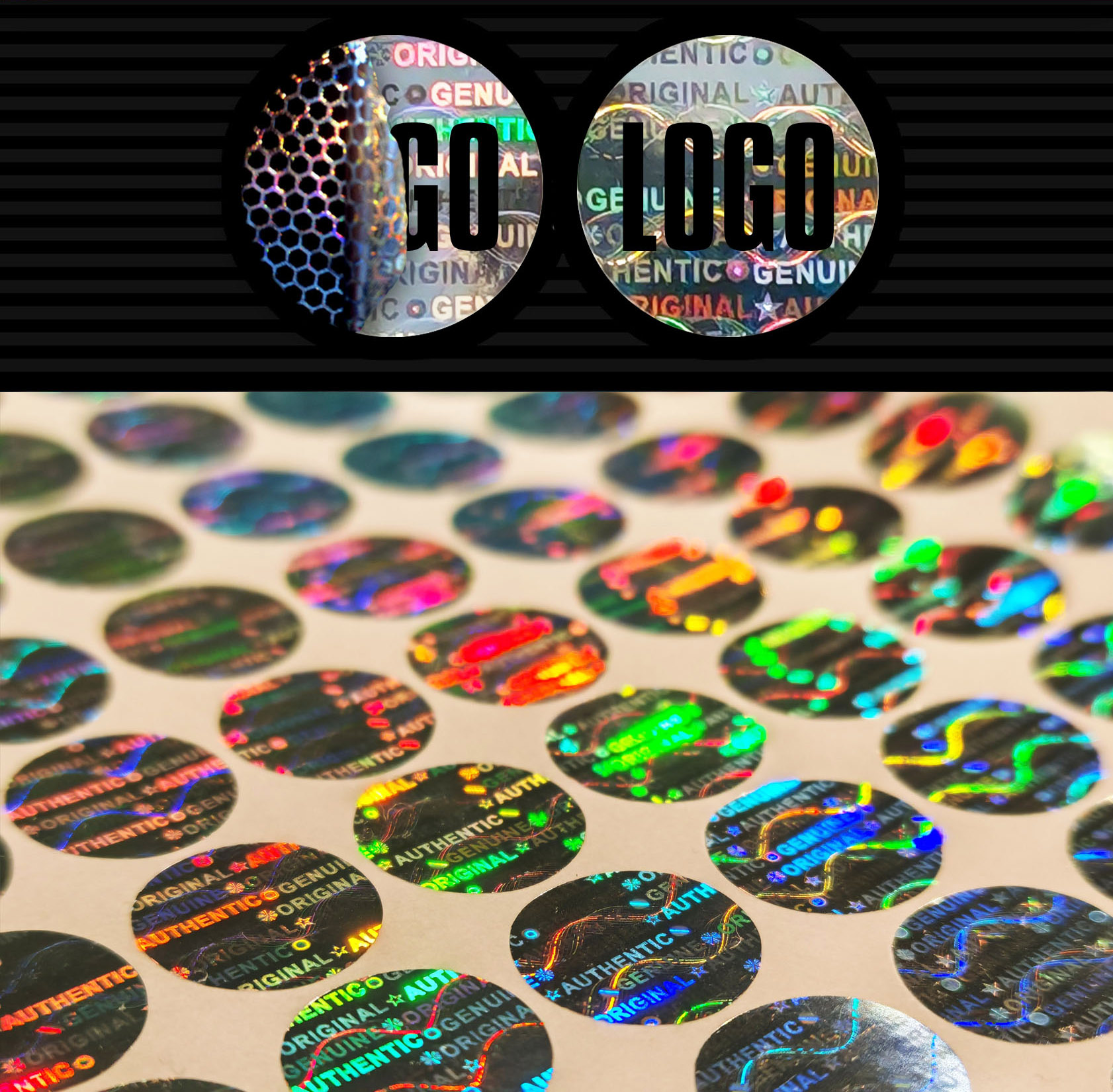 Sigilli adesivi olografici antimanomissione Ø14 mm