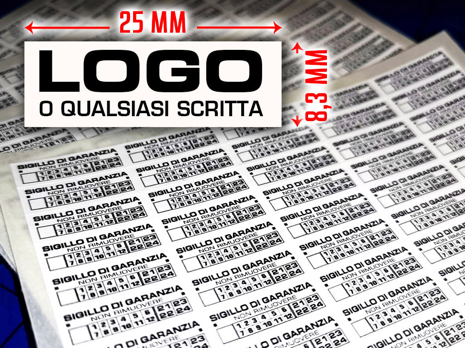 Sigilli adesivi antimanomissione in vinile ultra distruttibile 10x10 mm