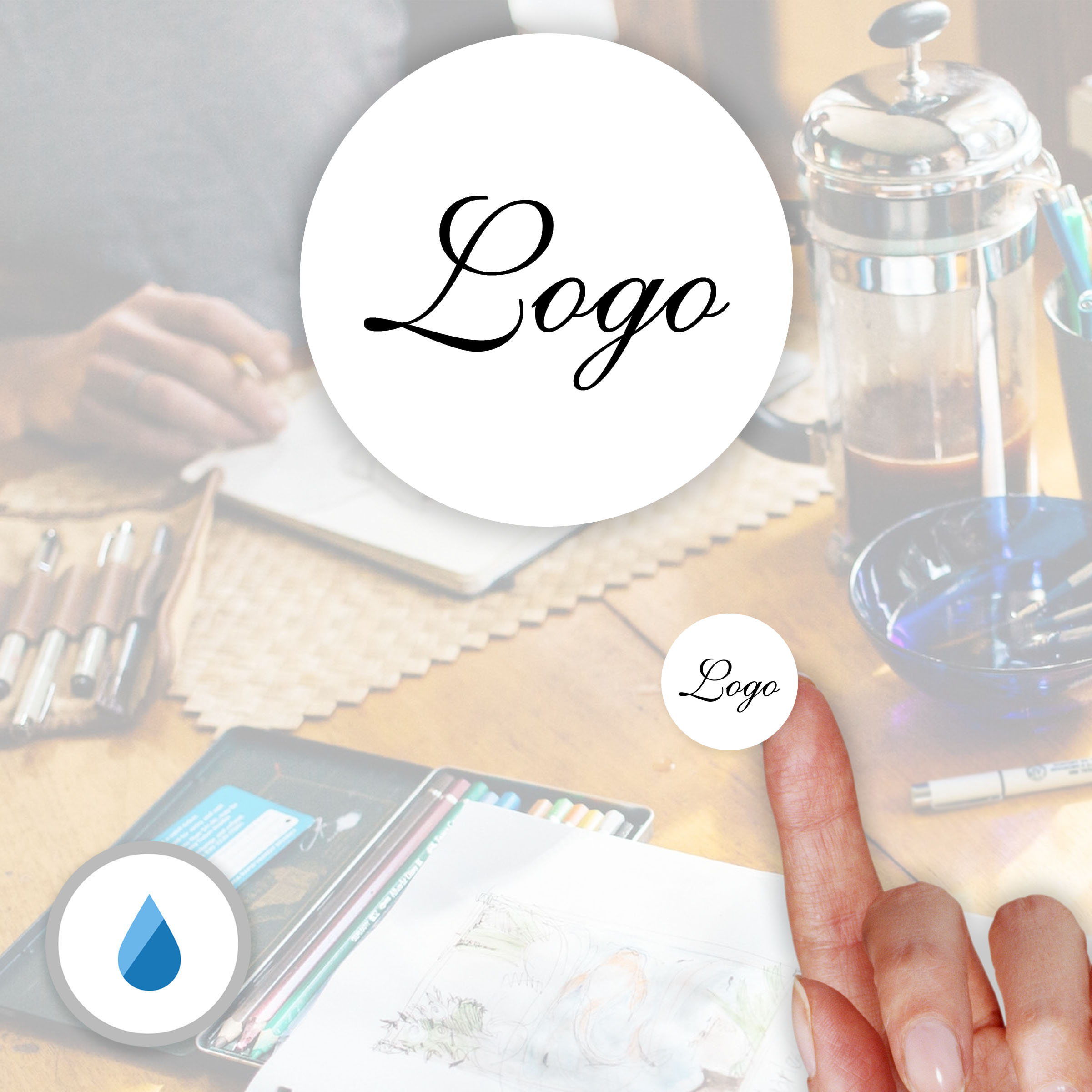 Etichette adesive in poliestere impermeabile Ø25 mm