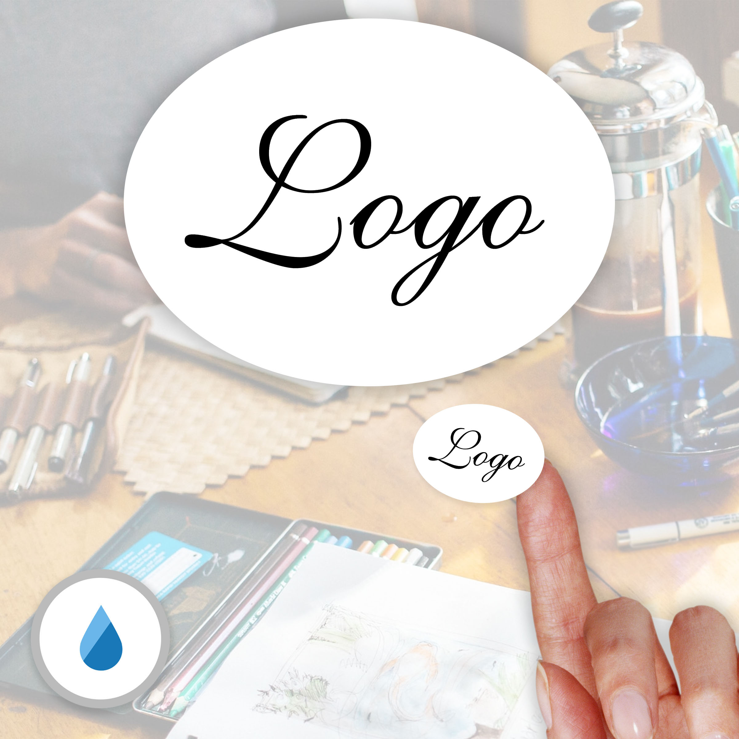 Etichette adesive in poliestere impermeabile 36x26 mm (Ovali)