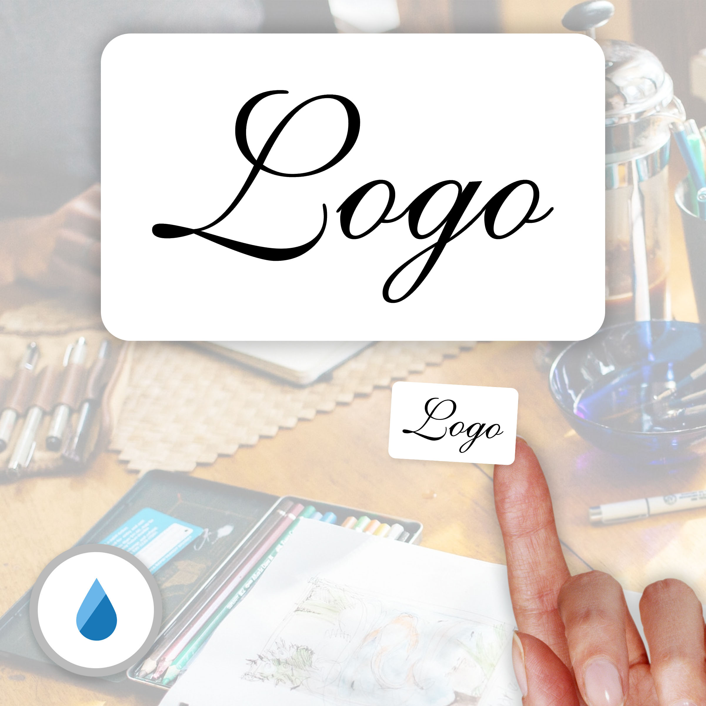 Etichette adesive in poliestere impermeabile 36x22 mm